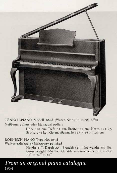 Rönisch Pianos - About Rönisch 1900-1999